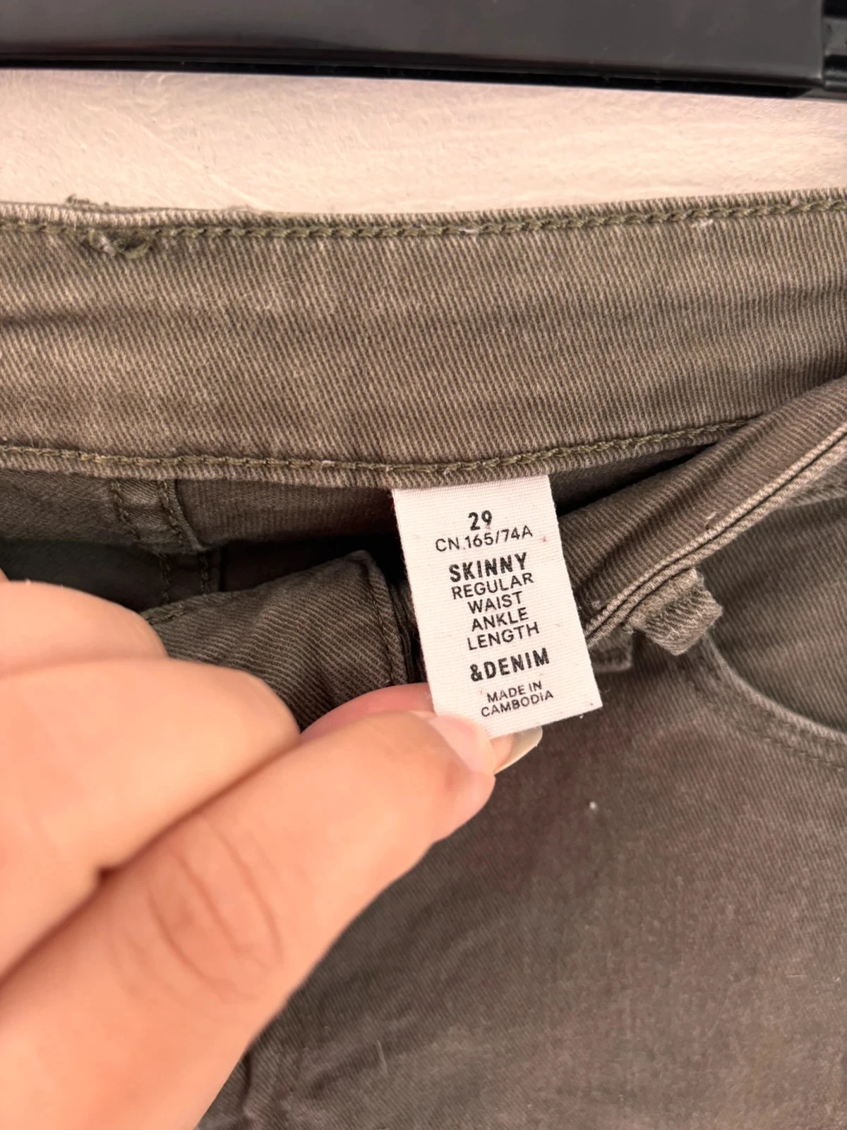 Khaki H&M Skinny Jean Pants (&Denim) Size 38 (US 29) Very Good Condition – photo 5
